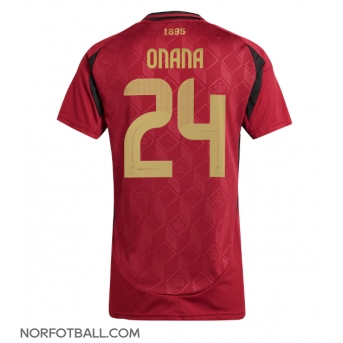 Billige Fotballdrakt Belgia Amadou Onana #24 Replika Hjemmedrakt Dame EM 2024 Kortermet